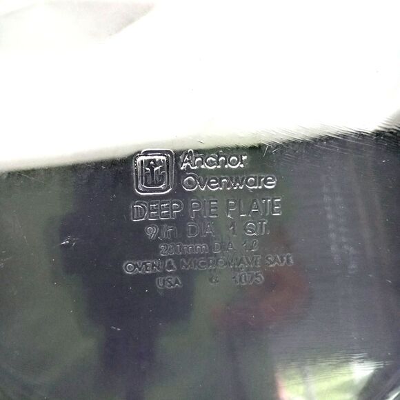 Vintage Anchor Hocking Clear Glass 9” Pie Dish Plate With Handles - Picture 3 of 3